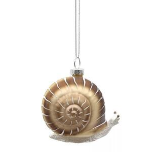 St. Nicholas Square Glass Garden Snail Christmas Ornament NWT